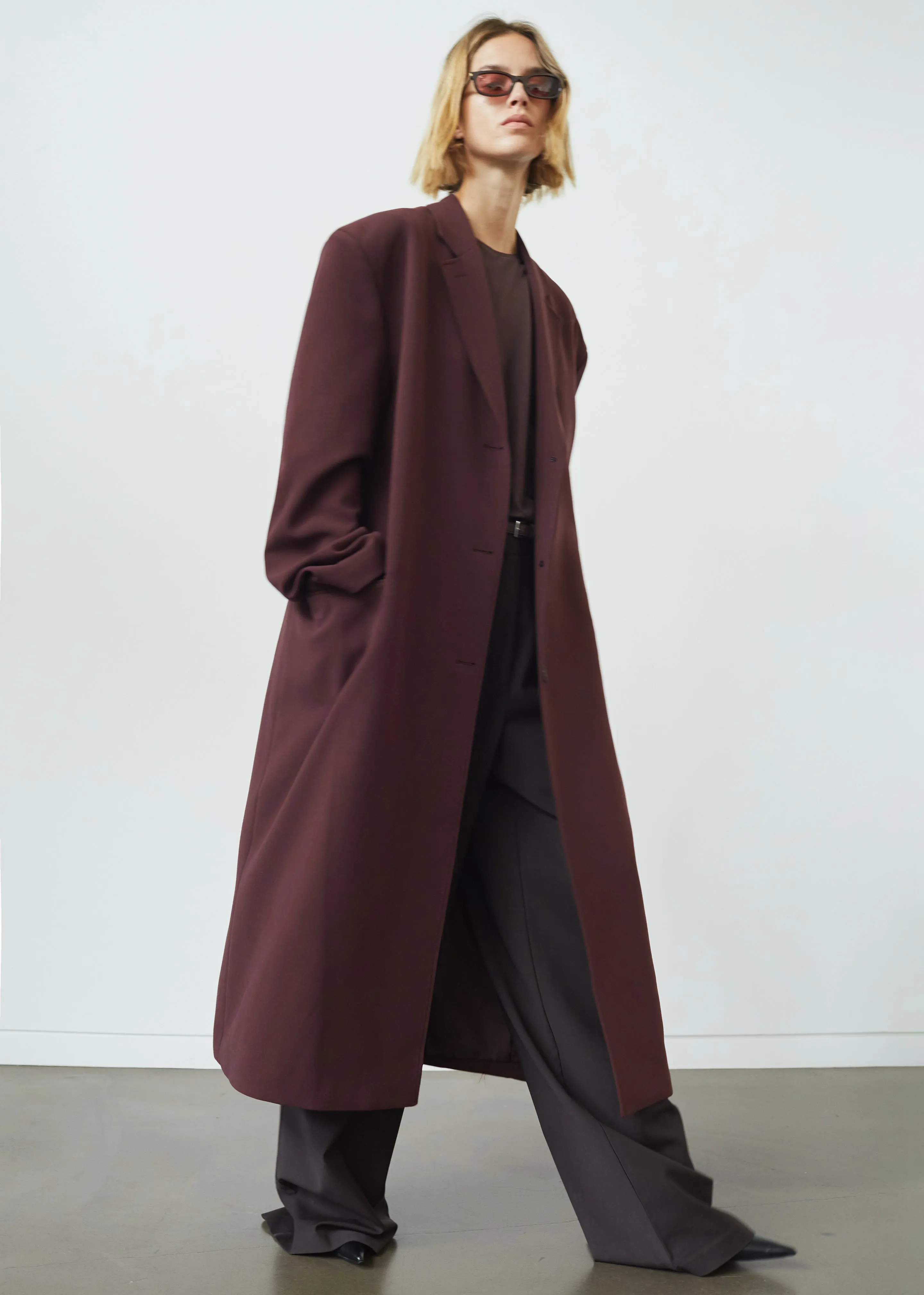 Hampton Long Coat - Burgundy