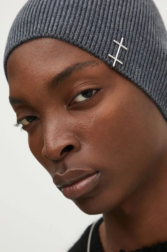 Heliot Emil wool beanie gray color 16.107.BLK01