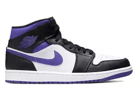 Jordan 1 Mid White Black Purple