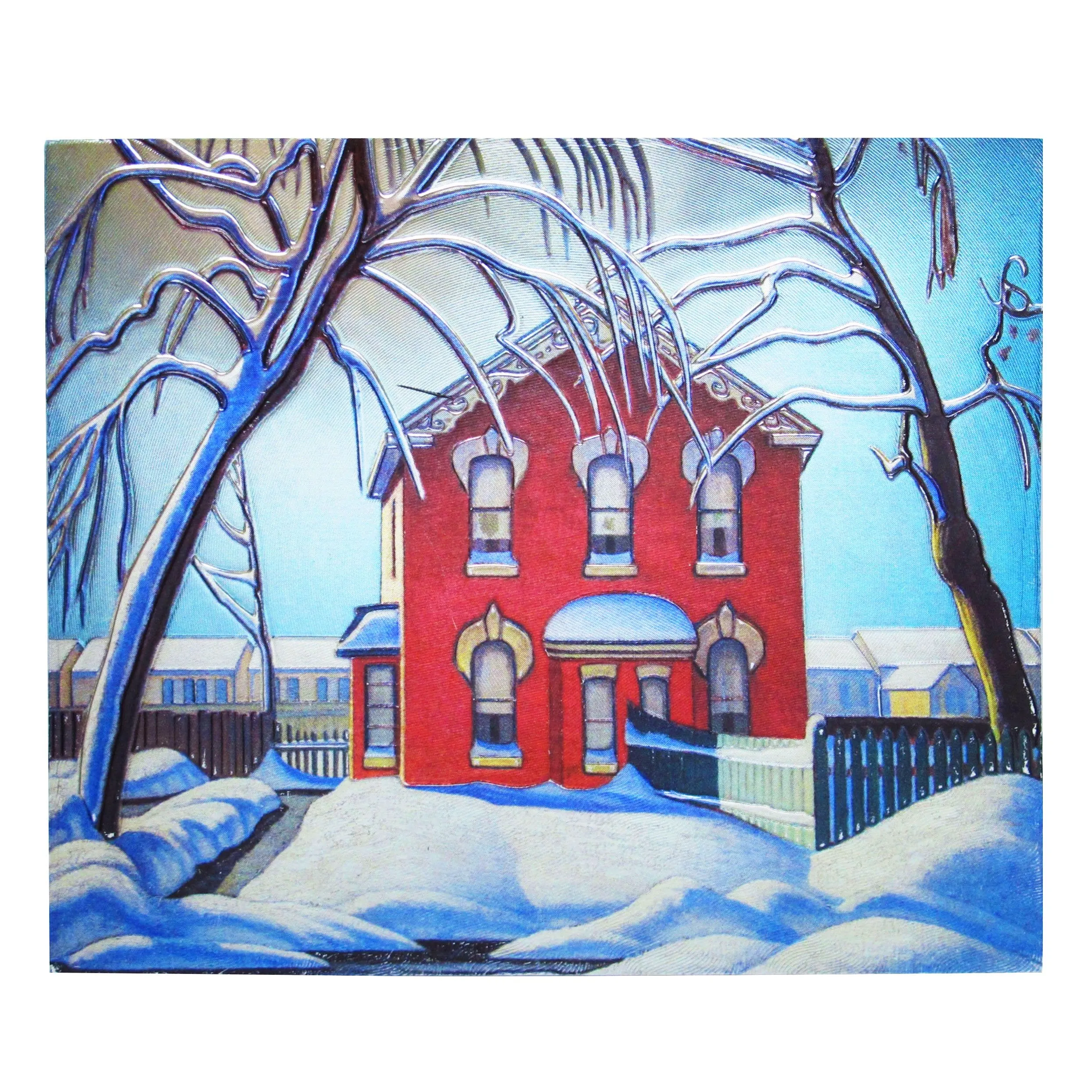 Lawren Harris Red House in Winter Metallic Magnet