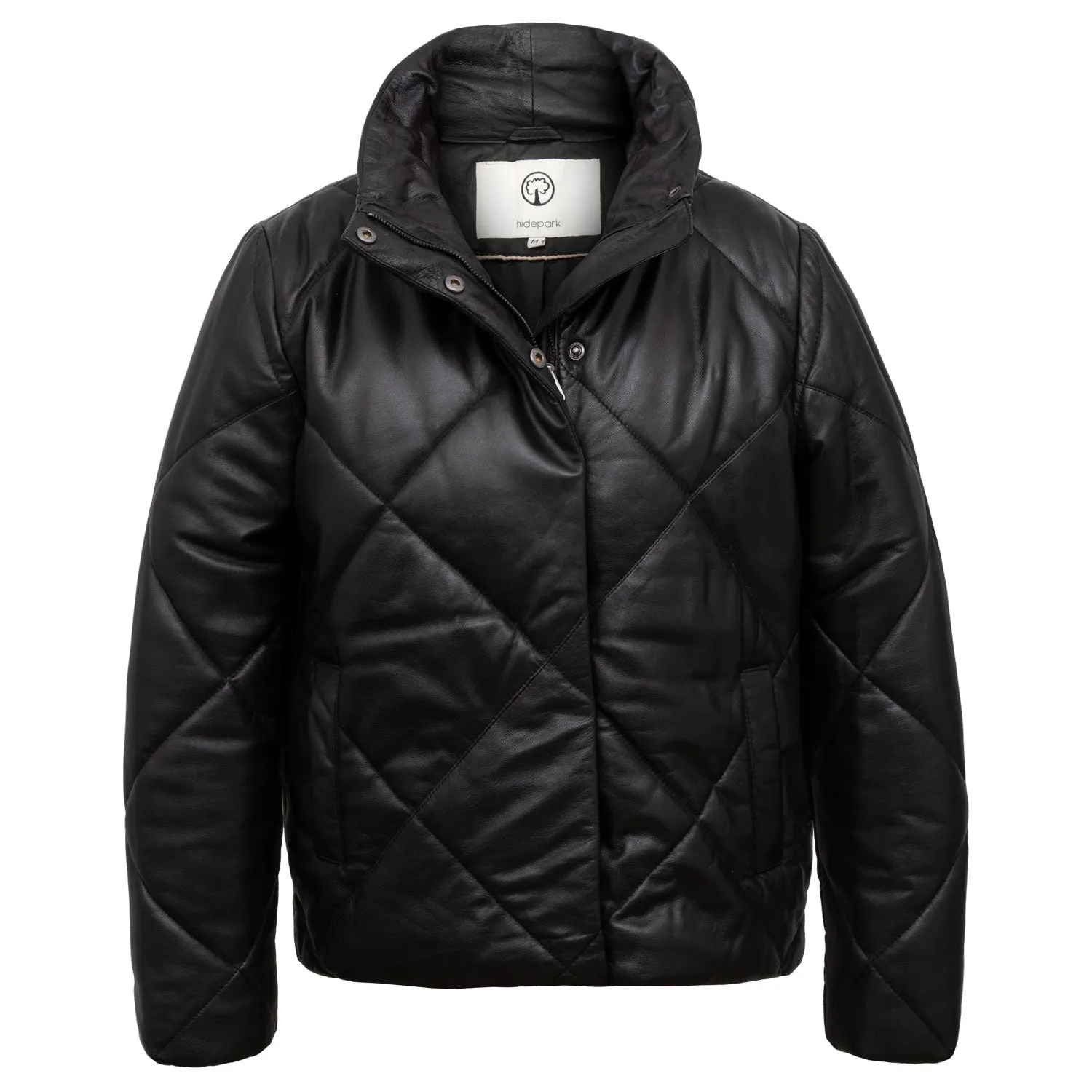 Layla: Women's Black Quilted Leather Coat