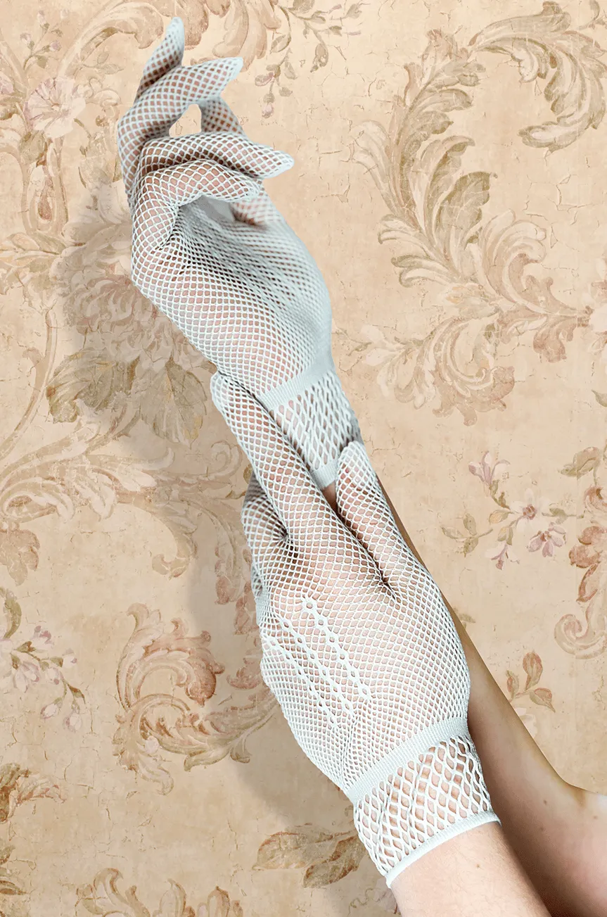 Le Jardin Fishnet Gloves (Duck Egg Blue)