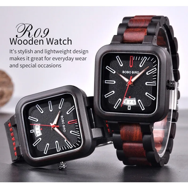 Luxury Retro Casual Quartz Movement Wooden Wristwatch for Men