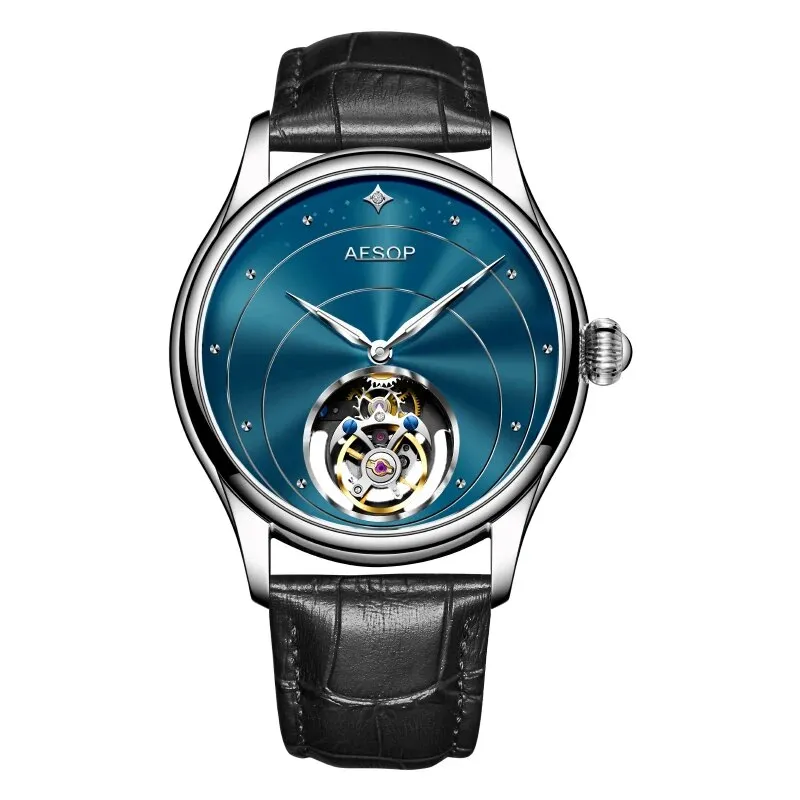 Luxury Sapphire Flying Tourbillon Waterproof Mechanical Watch for Men