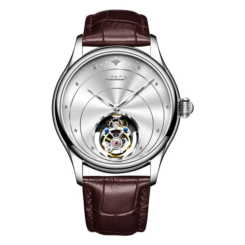 Luxury Sapphire Flying Tourbillon Waterproof Mechanical Watch for Men