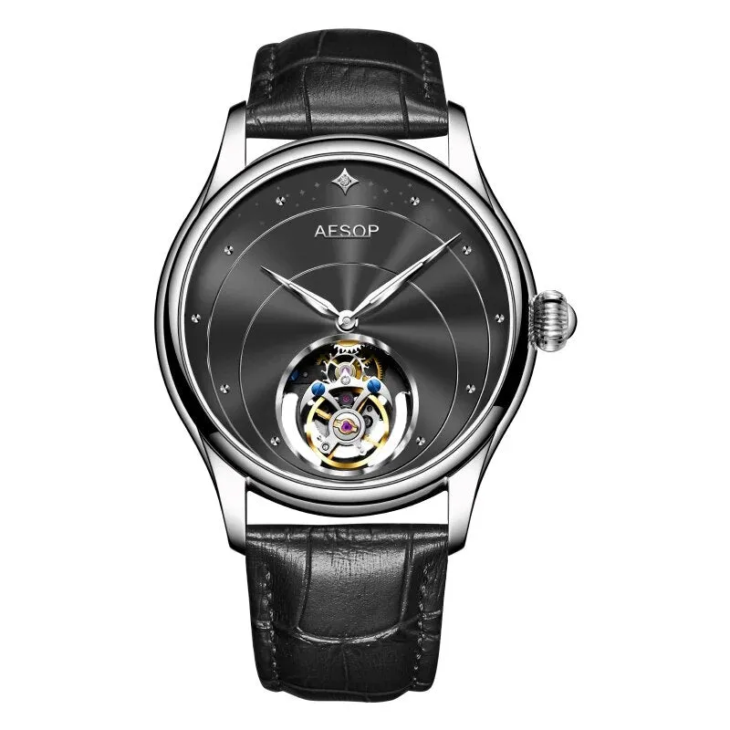 Luxury Sapphire Flying Tourbillon Waterproof Mechanical Watch for Men