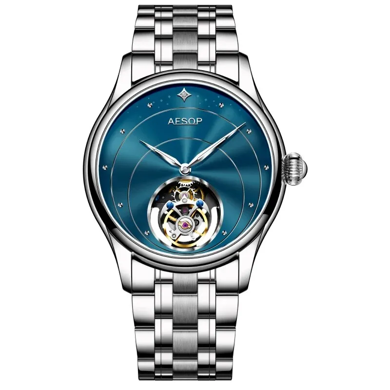 Luxury Sapphire Flying Tourbillon Waterproof Mechanical Watch for Men