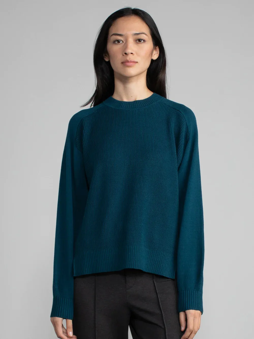 Margaret O'Leary MIXED STITCH Thermal Crew in Pine 