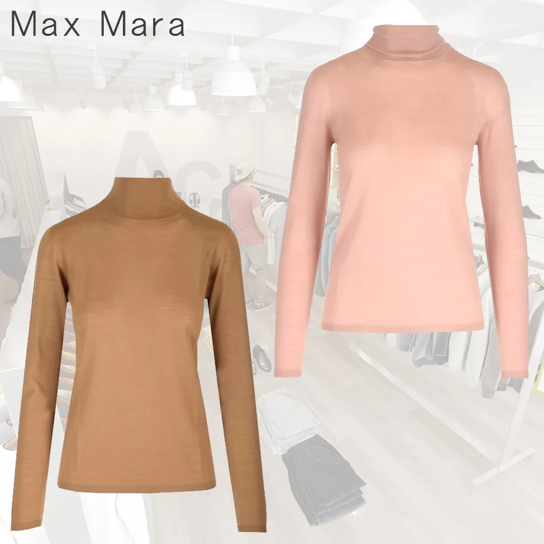 MaxMara  |Wool Elegant Style V-neck & Crew neck