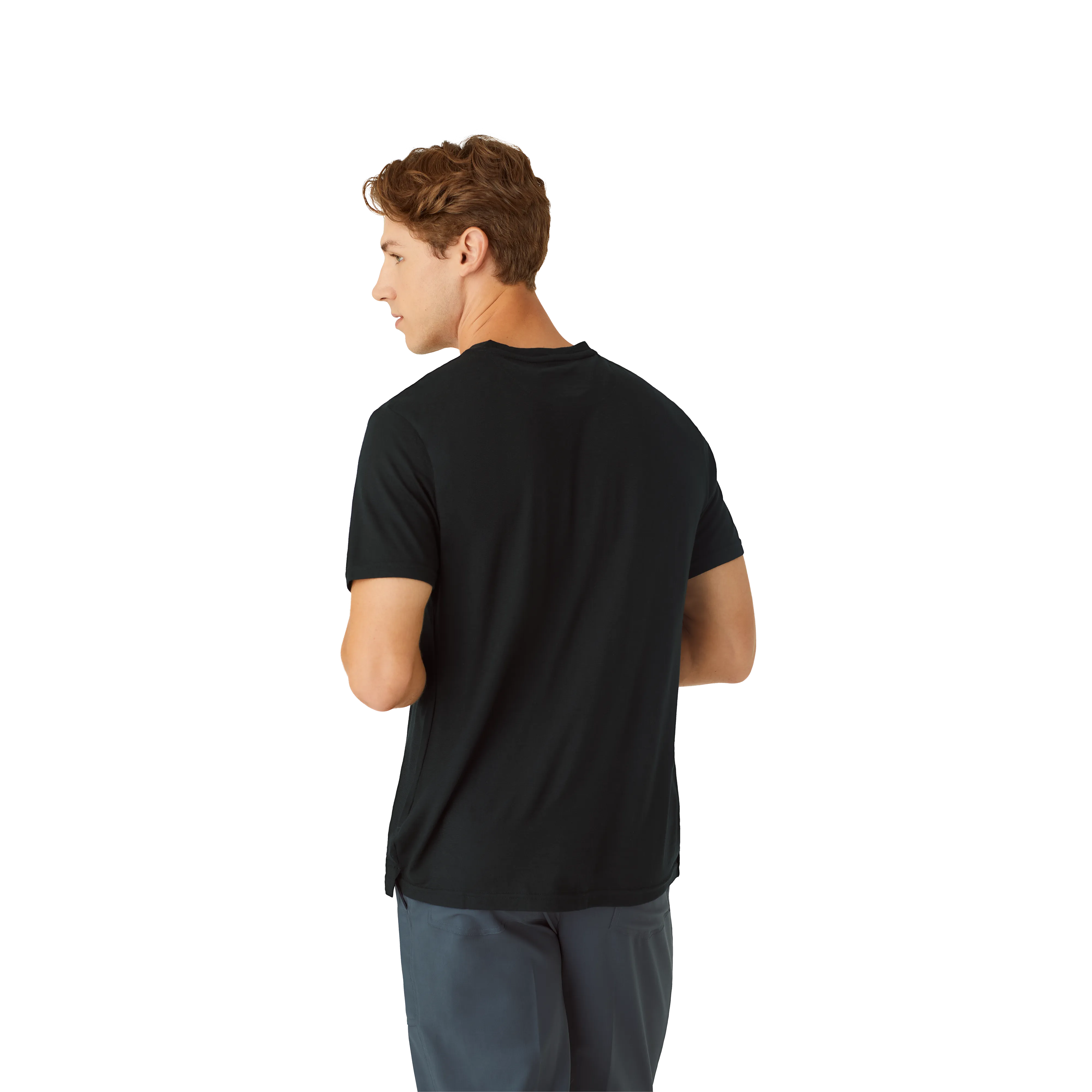 Men's Merino Wool Blend Crew Neck T-Shirt