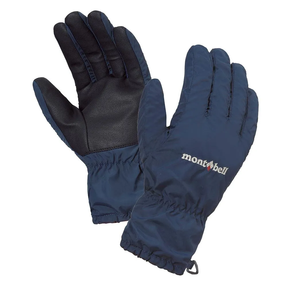 Montbell Women's Wind Shell Gloves - Touchscreen Compatible Wind Resistant Black Navy Large