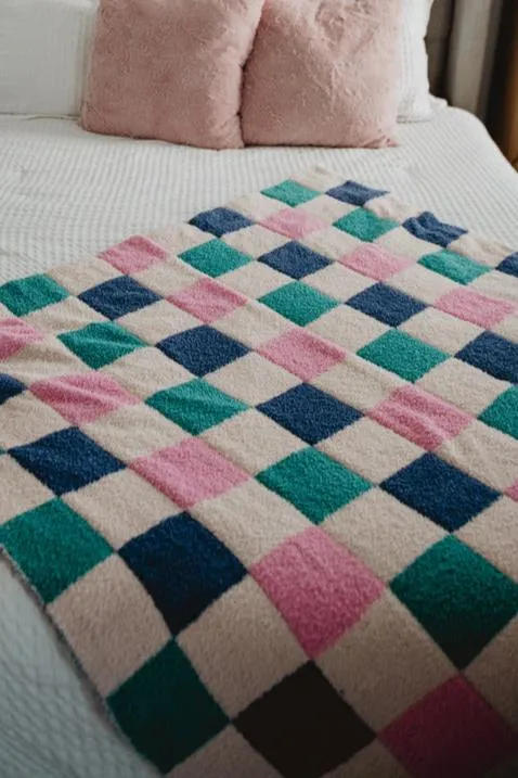 Multicolor Checkered Cute Throw Blanket