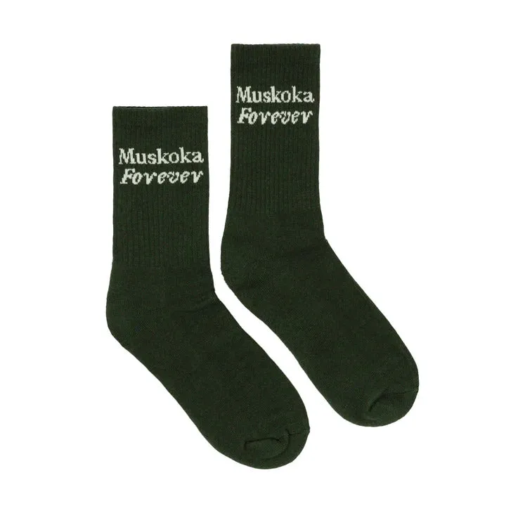 Muskoka Forever Athletic Sock - Forest Green