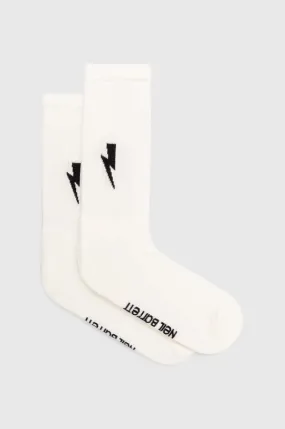 Neil Barrett socks Bolt Cotton Skate Socks men's white color MY77116A-Y9400-526N