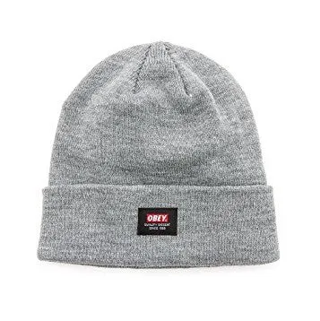 OBEY QUALITY DISSENT BEANIE // HEATHER GREY