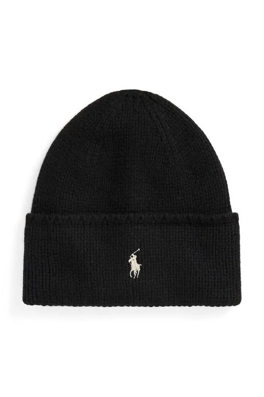 Polo Ralph Lauren wool beanie black color 455954355