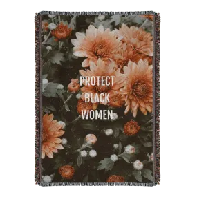 Protect Black Women Floral Woven Blanket