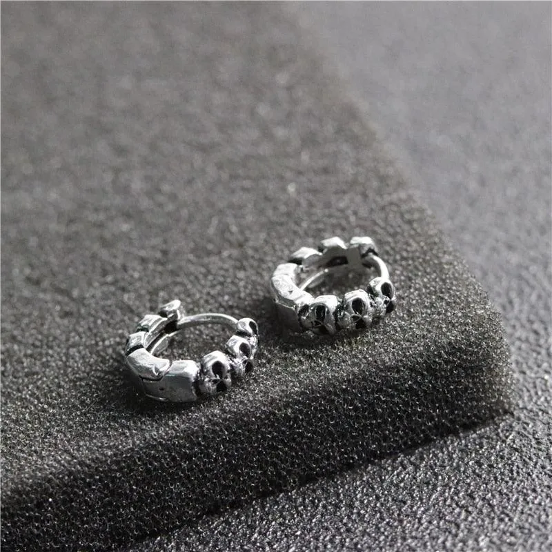 Punk Rock Skull Stainless Steel Earrings for Men