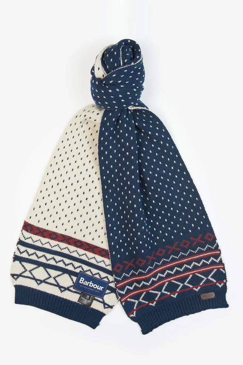 ROTHBURY FAIRSLE BEANIE & SCARF GIFT SET NAVY