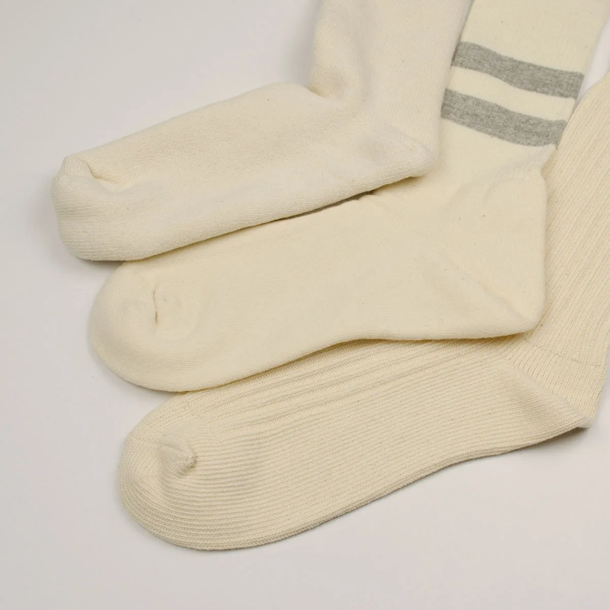 RoToTo - Organic Cotton Special Trio Socks - Ecru