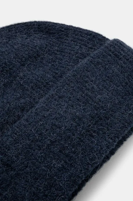 Samsoe Samsoe wool beanie navy blue color