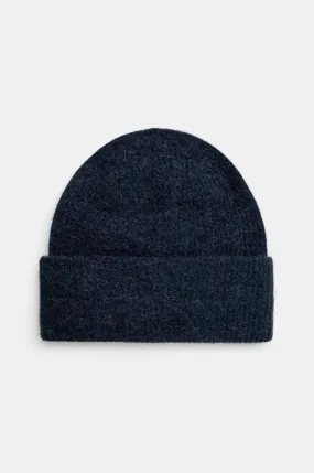 Samsoe Samsoe wool beanie navy blue color