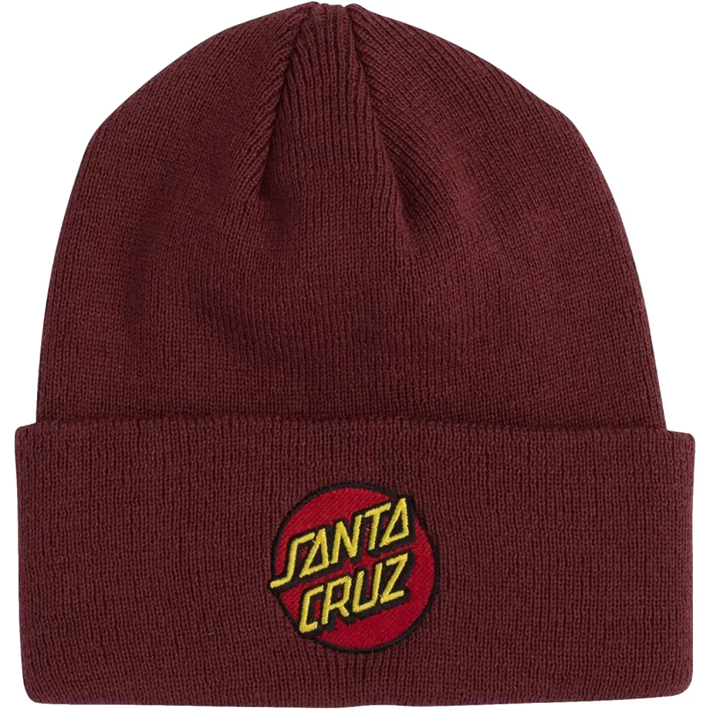 Santa Cruz Classic Dot Patch Beanie Maroon