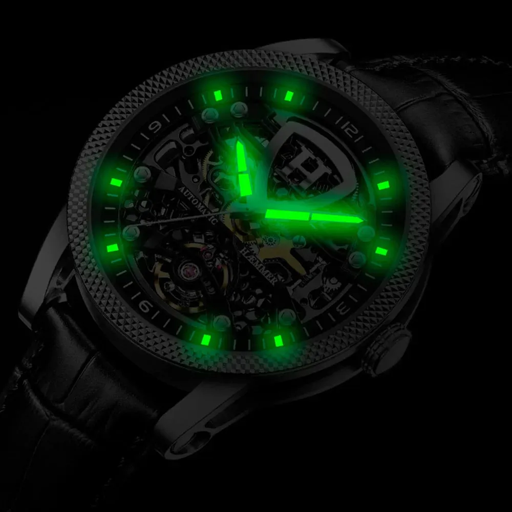 Skeleton Water Resistant Luminous Automatic Mechanical Watch for Men