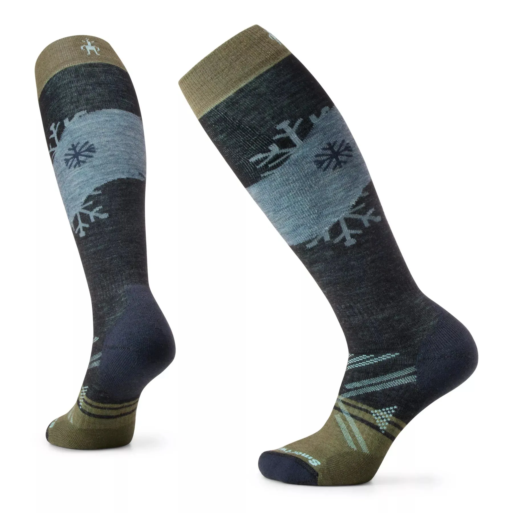 Ski Full Cushion Snowpocalypse Pattern Over The Calf Socks (Women's) - SW002170