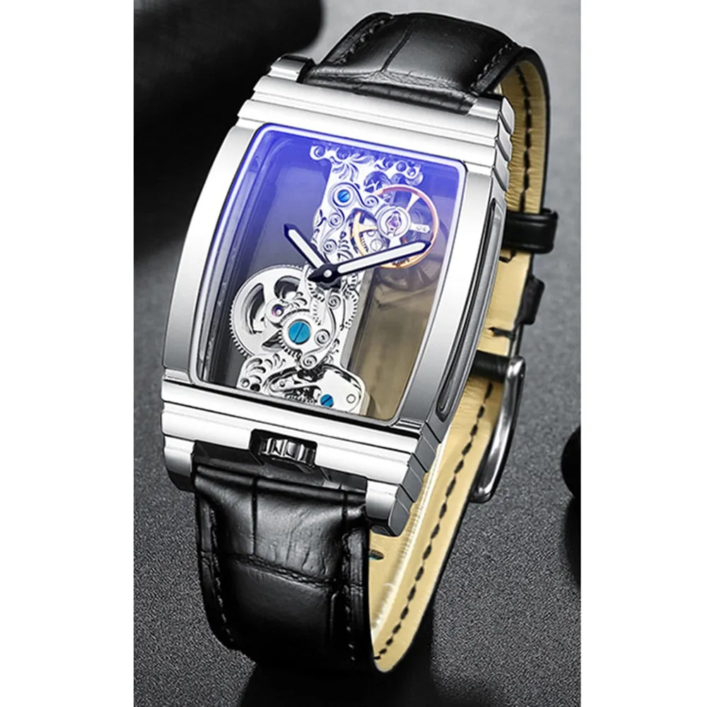 Stainless Steel Waterproof Automatic Mechanical Tourbillon Watch for Men