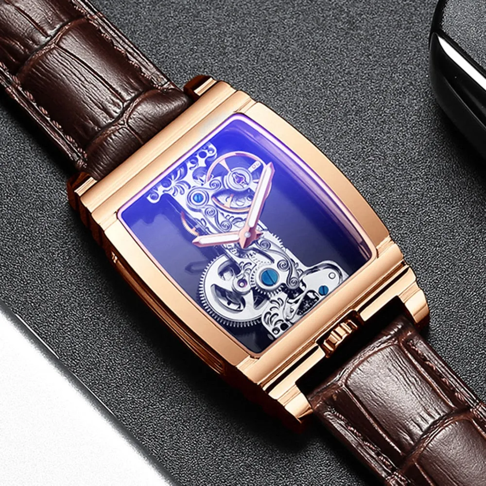 Stainless Steel Waterproof Automatic Mechanical Tourbillon Watch for Men