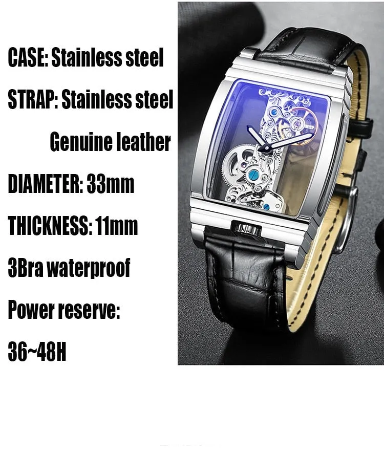 Stainless Steel Waterproof Automatic Mechanical Tourbillon Watch for Men