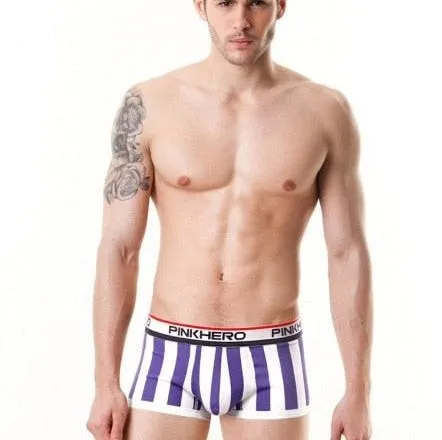 Striped Cotton Elastic Waistband Underwear Fashion Boxer Shorts for Men