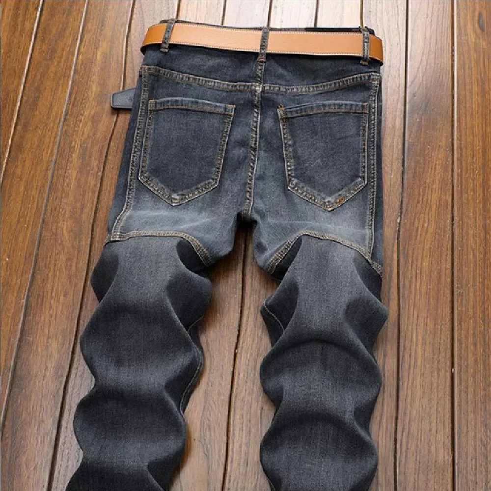 Summer Cotton Middle Waist Casual Straight Leg Trousers for Men