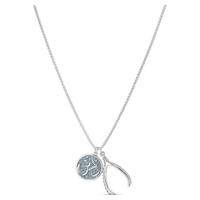 Swarovski Sand Pendant OM Sign, Blue, Rhodium plated -5535712