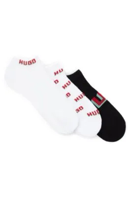 Three-pack of ankle socks with logos