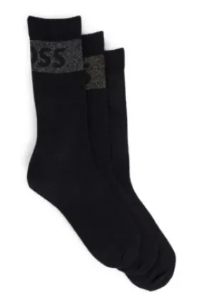 Three-pack of short socks with logos