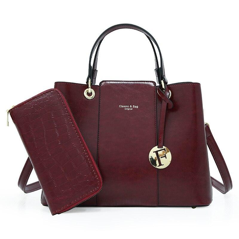 Tote Handbag With Purse