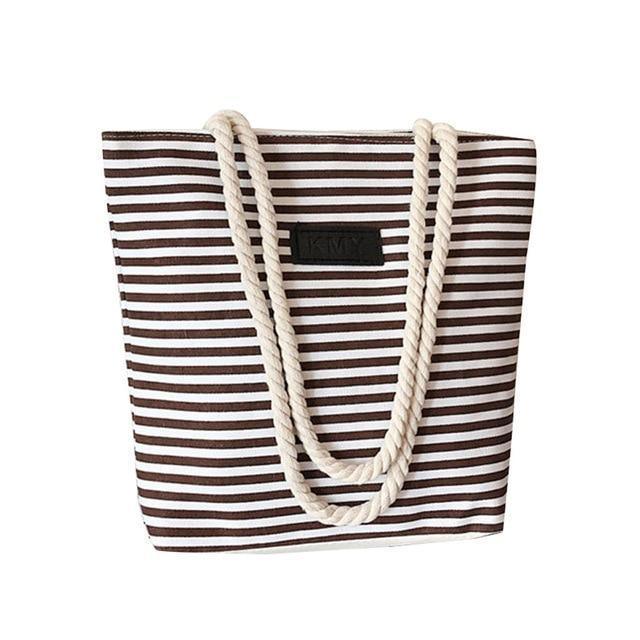 Vacation Mode Striped Beach Bag