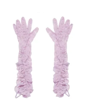 Yuhan Wang Lilac Floral Flocked Gloves