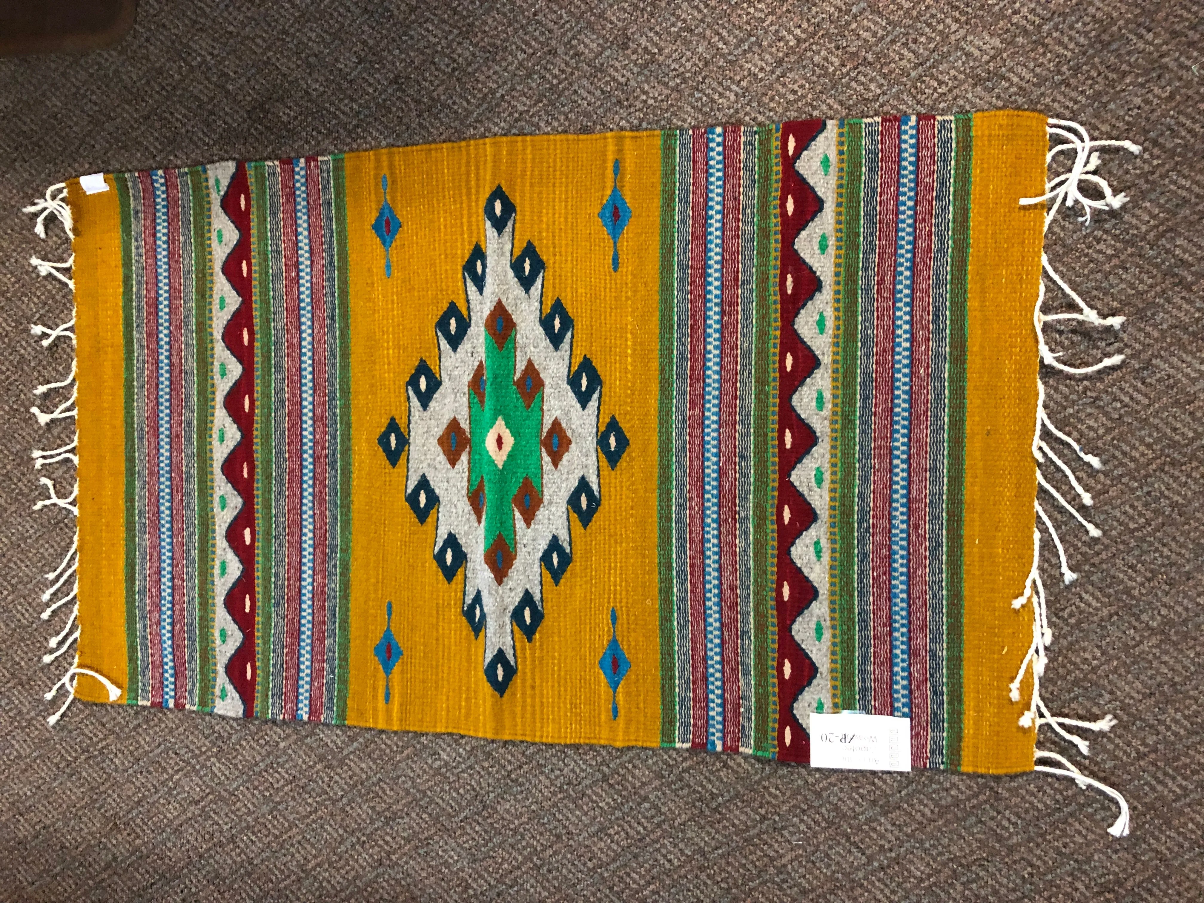 Zapotec handwoven wool mats, approximately 21” x 43” ZP20